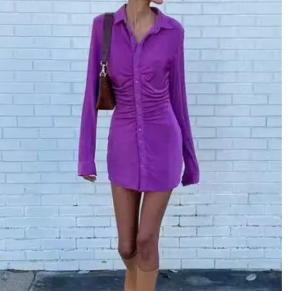 with jean andy dress purple WITH JEAN PURPLE ANDY DRESS
